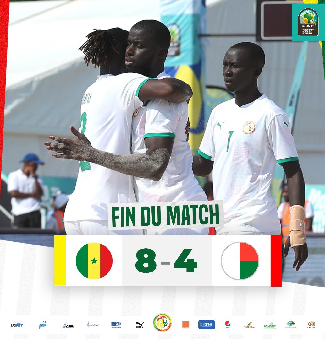 Can Beach Soccer : Le Sénégal rencontre le Mozambique en demi-finale.