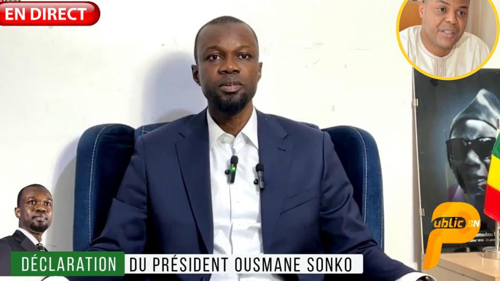 Suivez en direct la déclaration de Ousmane Sonko