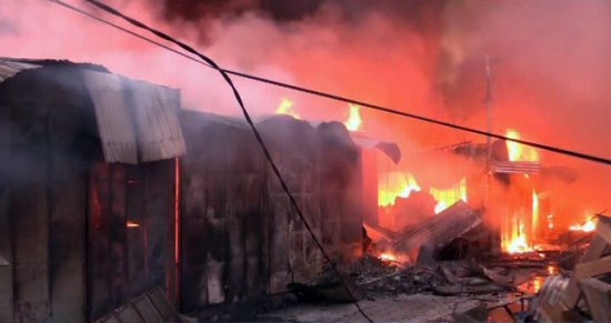 Incendie au marché central de Tamba